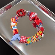 Homemade Showa kitty Cute hello Cartoon Phone Case Chain Hand-painted Beads CCD Camera Bag Pendant