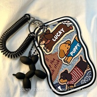 Student access card holder, bus access control sensor card cover equipped with dog pendant, ID card,