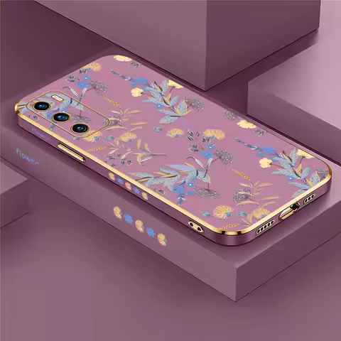 Case For Huawei P Smart 2021 Z Pro 2019 Silicone Plating Fashion Leaves Phone Cover For Huawei P40 L