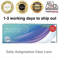 30 pieces Alcon Precision 1 Toric Astigmatism Silicone Hydrogel Daily Disposable Clear Contact Lense