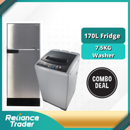 【COMBO】SHARP  i-Huggy Series Refrigerator FRIDGE PETI SEJUK SJ189MS  + Midea 7.5KG Fully Auto Washin