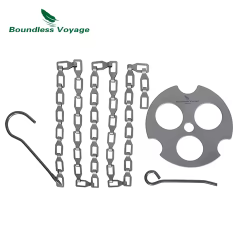 Boundless Voyage Titanium Hanging Chain with Hooks Fixed-loop for Pot Cup Grill Hanging Bird Feeders
