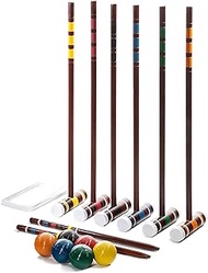 Franklin Sports Croquet Set - Intermediate Croquet Set with Mallets, Balls + Wickets - Family Outdoo