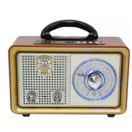 全城熱賣 - 復古插卡便攜式無線藍牙多波段MP3播放收音機（黃色 230*110*155mm）