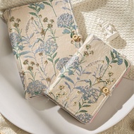 Embroidered Flower Cover A5/A6 6 Ring Binder Notebook Detachable Loose-Leaf Journal