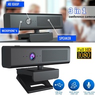 USB Webcam 1080P HD Computer Camera with HiFi Speaker Microphone Computer Camera Conference Web Came