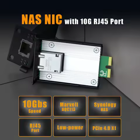 10Gb Network Adapter for Synology NAS, Marvell AQC113 Controller, Same Form Factor as E10G22-T1-Mini
