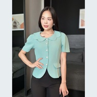 Áo kiểu công sở cổ sen vạt bầu thời trang - Eden Fashion Store - ASM250
