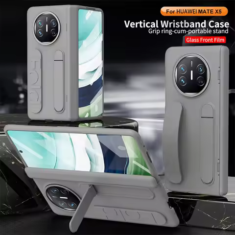 Original Standing Wrist Strap Case For Huawei Mate X5 X3 Fashion Matte Color Ultra Thin Hard PC Cove