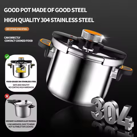New Stainless Steel Pressure Cooker for Home Use - Small Size Explosion-Proof Pot Compatible with Ga