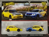 HOTWHEELS 2025 PREMIUM CAR CULTURE TWINPACK SERIES  99 HONDA CIVIC TYPE R(EK9) & HONDA CIVIC TYPE R 