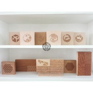 Wagashi Board Tools - Motif Board. Embossed. Crane. Kimono. Bonsai. Japan Icon.