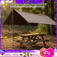 Rectangular Tarp Canopy PU3000+ Oxford Material Canopy Camping Sun Sail Black Underside