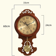 LRF Retro Swing Wall Clock ไม้ลูกตุ้มนาฬิกาห้องนั่งเล่นสร้างสรรค์ตกแต่งนาฬิกาตกแต่งบ้าน
