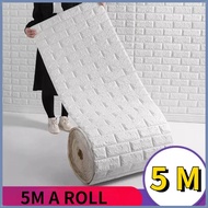 5Mx70cm 1 roll 3D foam brick wallpaper fashionable self-adhesive wall sticker thick decorative water
