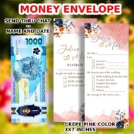 50pcs 3x7 inc SHADES OF PINK Custom Wedding / Angpao Envelope (Edit Details Only)