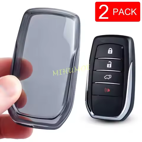 2x Black/Clear Transparent Car Key Fob Case Cover For Toyota Tundra Corolla Sequoia RAV4 Yaris Cross