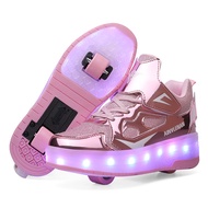 Kids Heelys Girl Skates Boys Retractable Double-Wheel Invisible Sports Walking Shoes Student Wheeled
