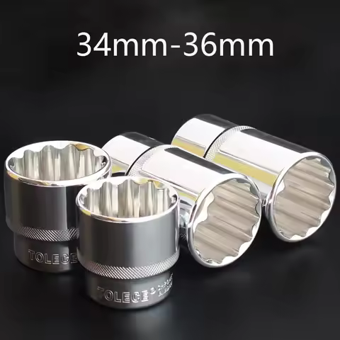 34mm 36mm Torx Socket Head 1/2" Drive Metric Large Size 12Point Ratchet Wrench Socket for Auto Repai