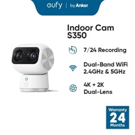 Eufy Security Indoor Cam S350-T8416 | Dual Cameras 4K UHD Resolution with 8x Zoom and 360° | Pet AI
