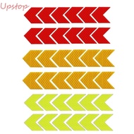 UPSTOP 36Pcs Safety Warning Stripe Adhesive Decals, Arrow Red + Yellow + Green Strong Reflective Arrow Decals, Reflective Material 4*4.5cm Car Trunk Rear Bumper Guard Stickers
