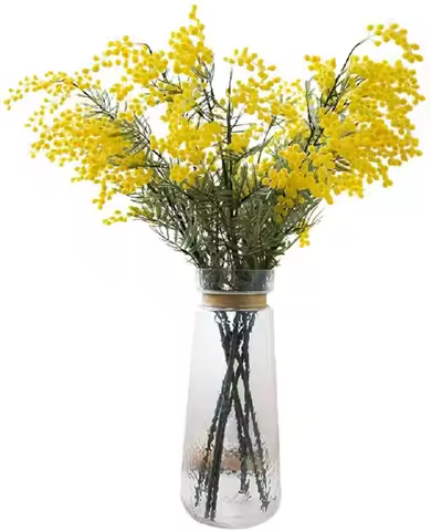 Mimosa Artificial Silk Flowers, Fake Plants, Branches Spray, Pudica Acacia Bouquet, Home Wedding Fal