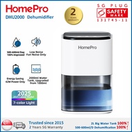 【Ready Stock in SG】HomePro DHU2000 Dehumidifier/2L Tank/500-600ml/day/Compact Size/2-Year SG Warrant