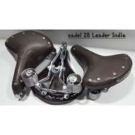 Mini Saddle Grey Leather PVC 28 Brown Leather Bicycle Saddle
