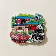Sichuan Chengdu Hotpot Three-dimensional Painted Refrigerator Sticker Wuhou Temple Magnetic Sticker 