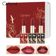 CATKIN Carved Lipstick 3PCS Gift Box Set Long-Lasting Matte Moisturizing Lipstick Set