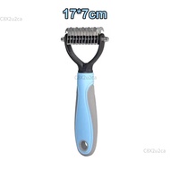 QQPET แปรงกําจัดขนสองด้าน แปรงขนสุนัข หวีแมว  สางขนเสีย มีซี่เป็นเแตนเลส ใช้ทั้งสุนัขและแมว
