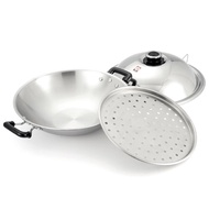 ZEBRA STAINLESS STEEL 5PLY CHINESE WOK 42CM WITH STEAMING RACK/ CHOP ZEBRA 5 LAPIS STAINLESS STEEL K