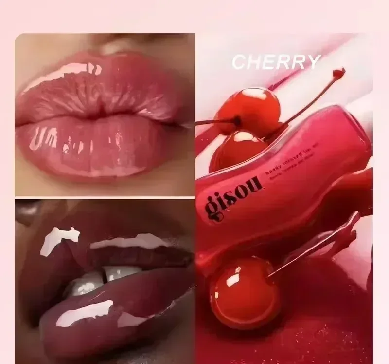 Gisou Original Cherry Honey Strawberry Essence Lip Oil Lipstick Long Lasting Moisturizing Reduce Lip
