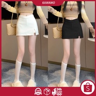 Woman High Waist Black/White Skort Skirt with Slits for Women Palda Skirts For Women V Shape Short M