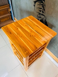 โต๊ะวางของ จัตุรัสโต๊ะวางของไม้ ชั้นไม้ ชั้นวางของ ชั้นวางหนังสือ เฟอร์นิเจอร์ไม้สัก โต๊ะวางหนังสือ 