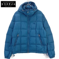 Burberry Brit 3830077 藍色駿馬刺繡格紋襯裡羽絨外套 L 碼 [二手]