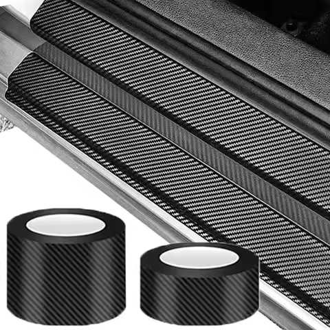 1/2/3pcs 3D Nano Carbon Fiber Car Film Protective Strip, Threshold Side Mirror, Scratch Resistant An