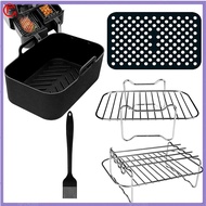 【Best Price】6 Pieces Dual Basket Air Fryer Accessories Air Fryer Accessories Set for  Foodi AF300UK 