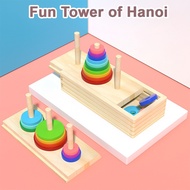 Wooden Rainbow Tower Toys Children Learning Toys Stacking Educational Toys Box Design Tower