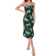 TEMU Xiyin Summer Ladies Floral Printed Fungus Edge Sling Nightdress AI