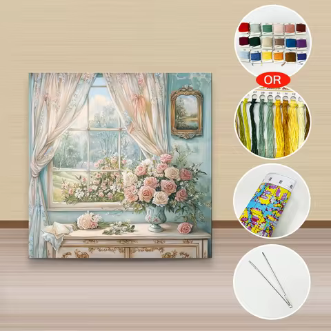 1PC 40X40CM/15.74in ,11CT/14CT cross stitch kit DIY Valentine's Day gift embroidery set for festival