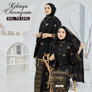 Plus Size 9XL TO 12XL | Kebaya Cheongsam + Selendang | Kebaya Dress | | All Colours | Dress