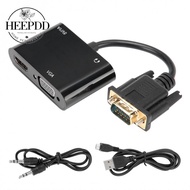 HEEPDD  3-in-1 Power Converter VGA To HDMI Adapter for TV Projector Classroom