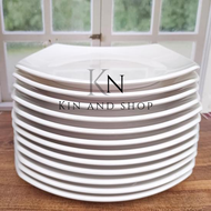 12 PCS PIRING MELAMIN JUMBO PUTIH 10 ICNH KOTAK DATAR