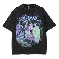 Oversized new jeans kpop squad team washed washing vintage tee