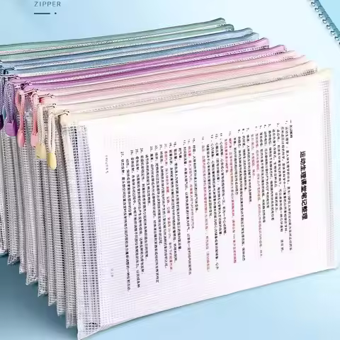 10/20 pieces per pack A4 zipper file bag, suitable for travel, school, board and office supplies, sc