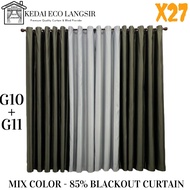 X27 Ready Made Curtain Siap Jahit, LANGSIR RAYA MIX COLOUR Kain Tebal (Free Eyelet / Free Ring )Blackout 85%(G10+G11)