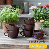 [3 Pcs] Lulu Chocolate Plastic Cups Coffee Cups Tea Cups