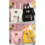 QMage Tote Beg Totebag Hand Beg PandaTote Bag Cute Tote Bag Murah Bag Tote Beg Tote Bag Student Tote