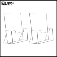 Acrylic Brochure Display Reception Desk Brochure Holder 2pcs Clear Acrylic Brochure Holder with Slan